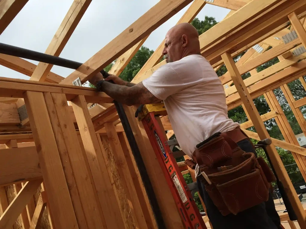 Steve Installing pipes of a newly constructed house
