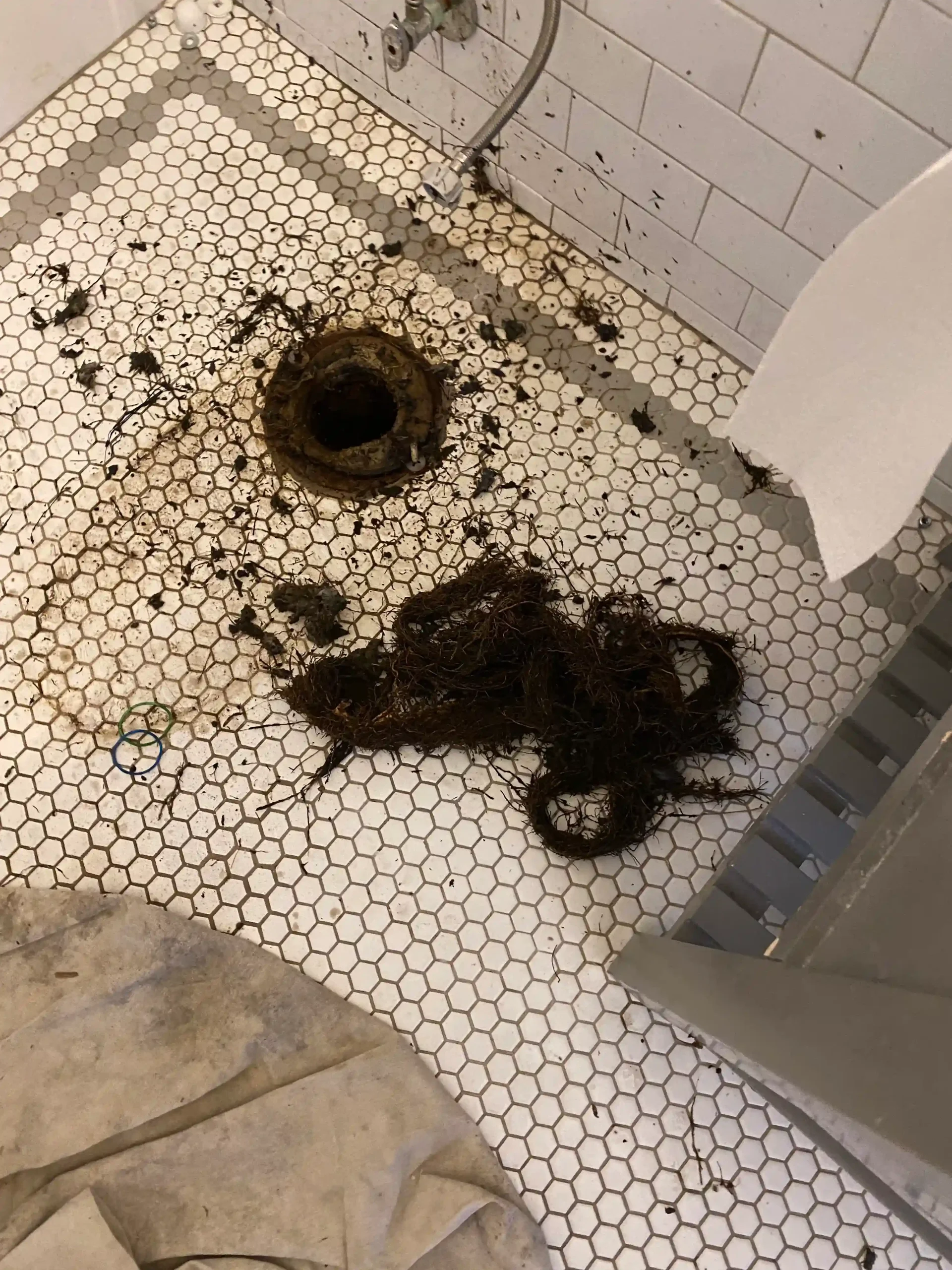 Clogged bathroom drain